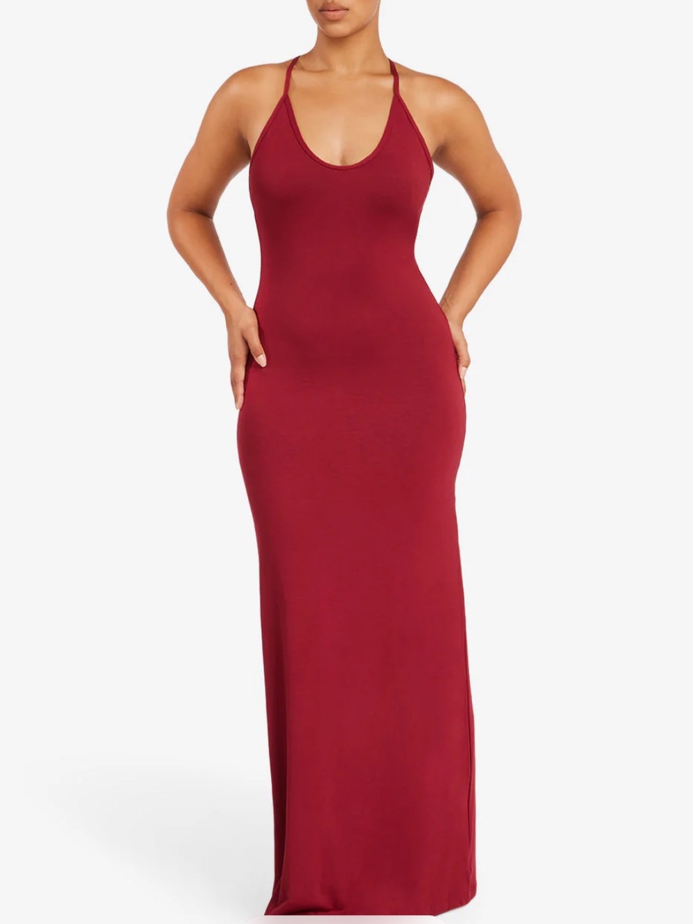Crop Shop Boutique Slim Scoop Maxi Dress - Burgundy